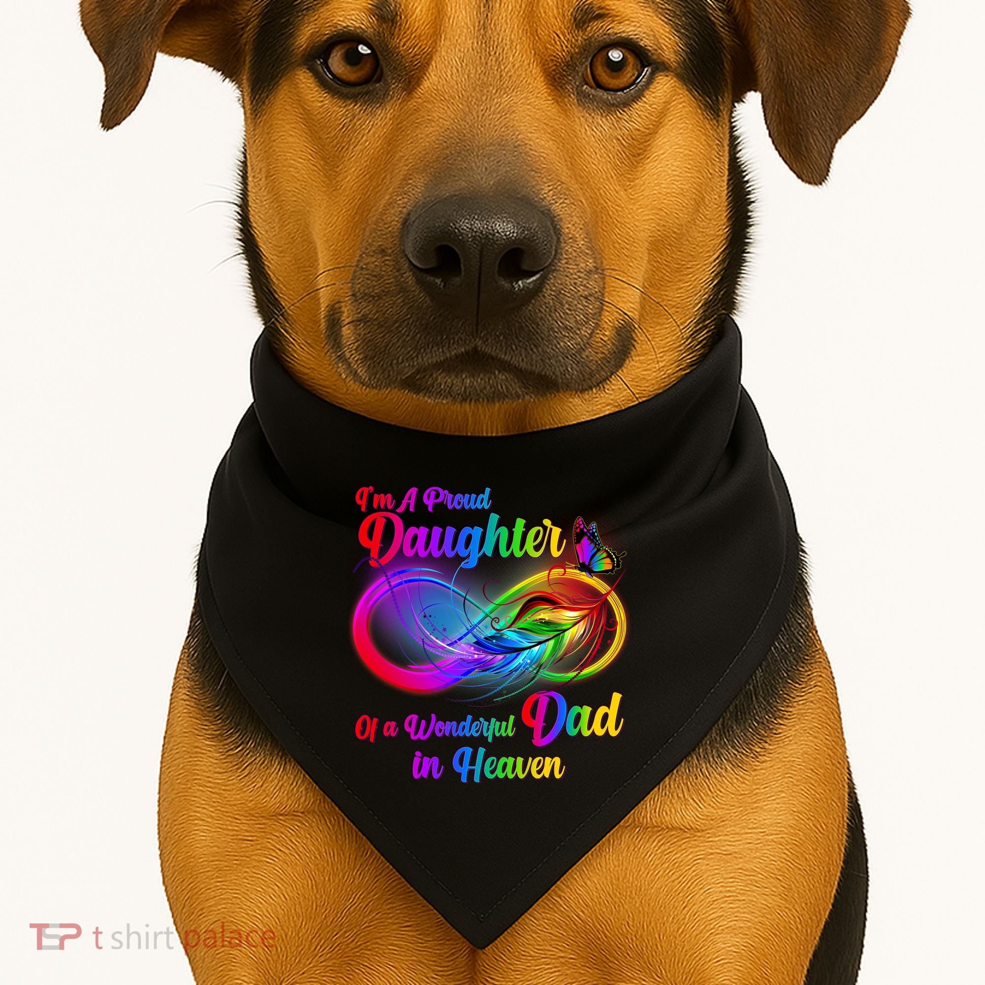 I'm A Proud Daughter Of A Wonder Dad In Heaven USA-Made Doggie Bandana