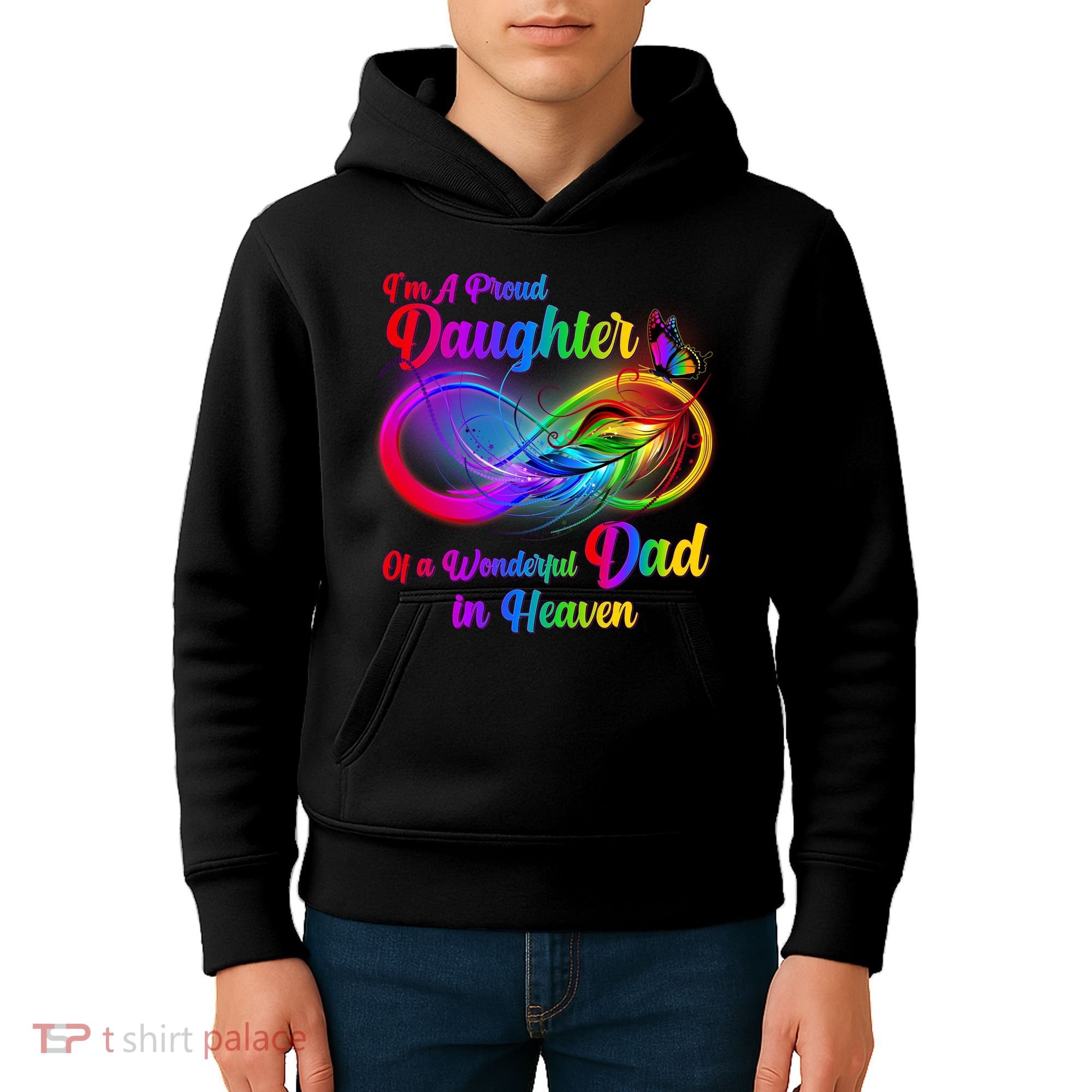 I'm A Proud Daughter Of A Wonder Dad In Heaven Kids Hoodie