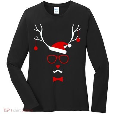 I'm A Reindeer Santa Hat Antlers Women's Long Sleeve Shirt