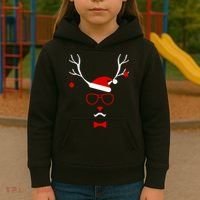 I'm A Reindeer Santa Hat Antlers Kids Hoodie thumb 3