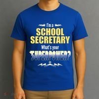 I'm A School Secretary What's Your Superpower? T-Shirt thumb 3
