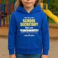 I'm A School Secretary What's Your Superpower? Kids Hoodie thumb 3