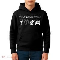 I'm A Simple Woman Living A Simple Life Kids Hoodie thumb 4