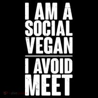 I'm A Social Vegan I Avoid Meet Sweatshirt thumb 3