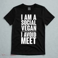 I'm A Social Vegan I Avoid Meet T-Shirt thumb 5