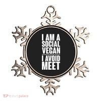 I'm A Social Vegan I Avoid Meet Ornament thumb 0