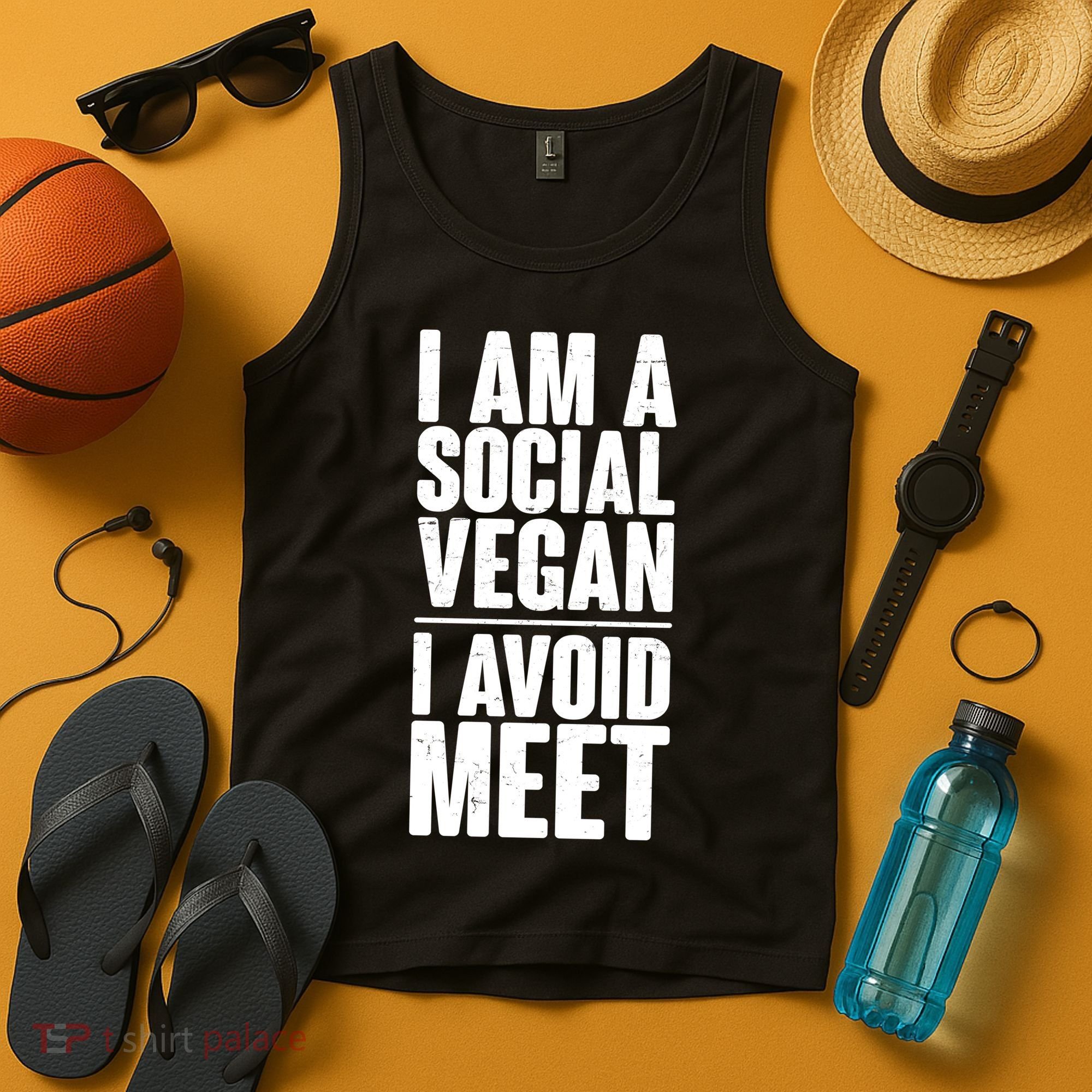 I'm A Social Vegan I Avoid Meet Tank Top