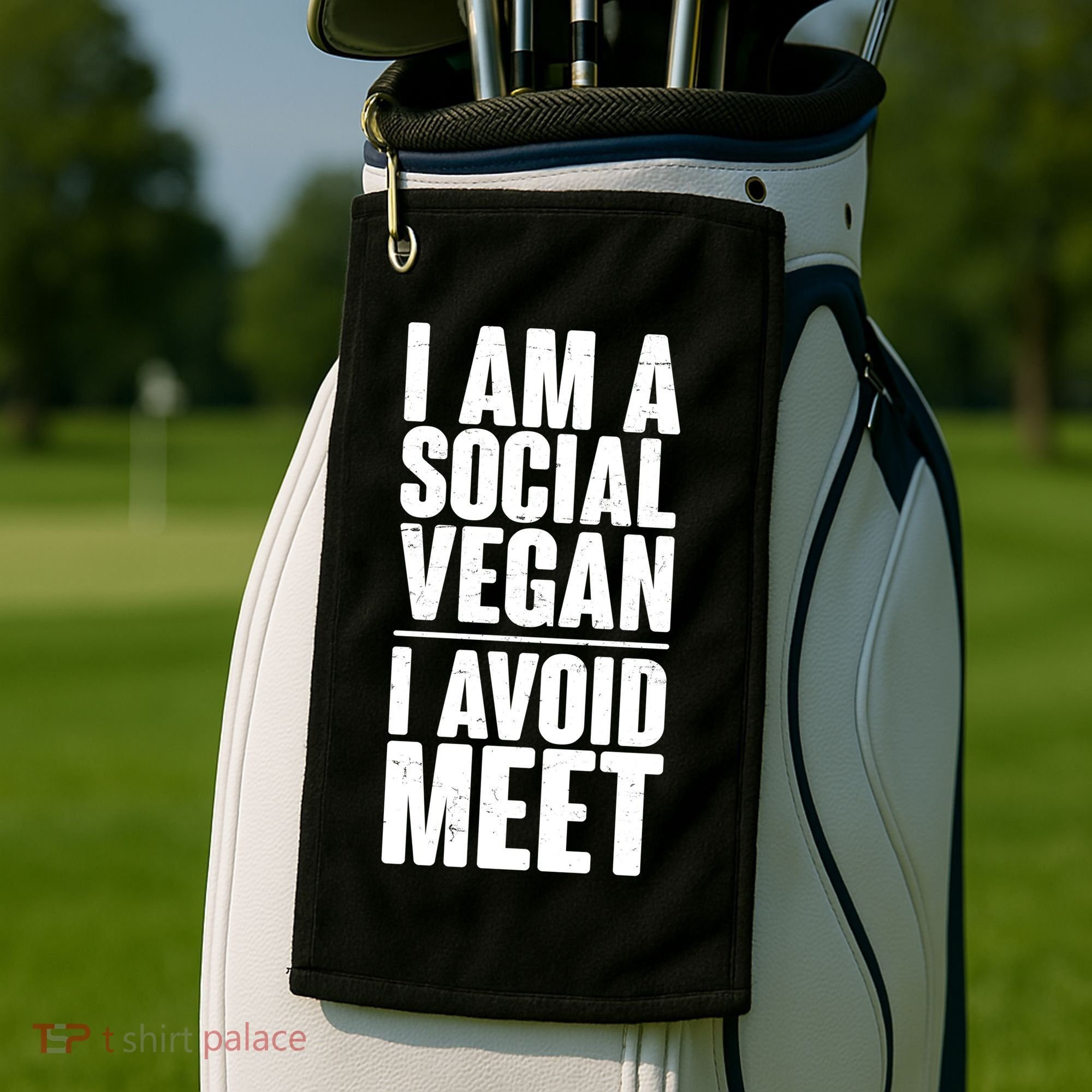 I'm A Social Vegan I Avoid Meet Golf Towel
