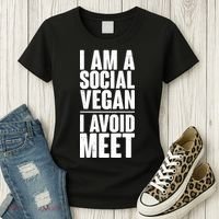I'm A Social Vegan I Avoid Meet Women's T-Shirt thumb 3