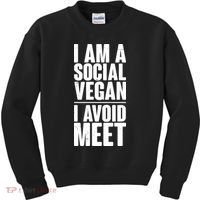 I'm A Social Vegan I Avoid Meet Kids Sweatshirt thumb 0