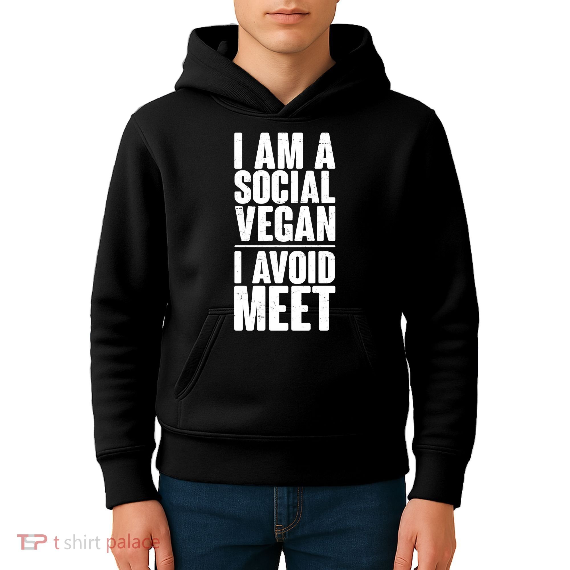 I'm A Social Vegan I Avoid Meet Kids Hoodie