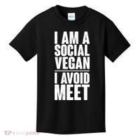 I'm A Social Vegan I Avoid Meet Kids T-Shirt thumb 0