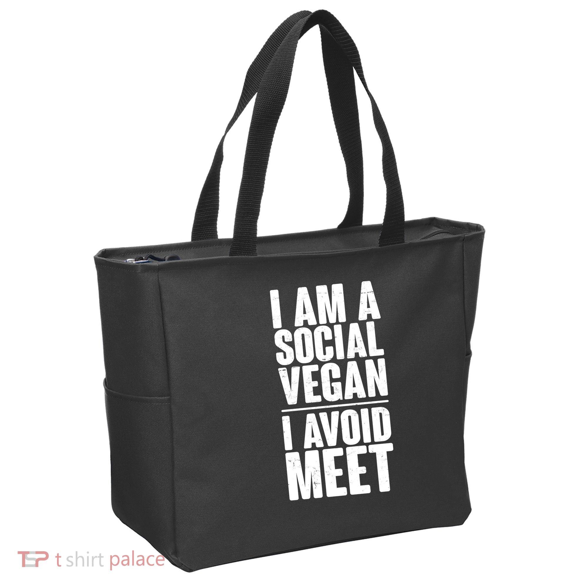 I'm A Social Vegan I Avoid Meet Tote Bag