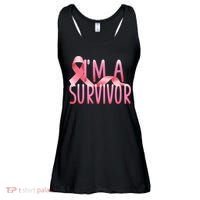 I'm a Survivor Breast Cancer Awareness Ladies Essential Flowy Tank thumb 0
