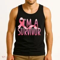 I'm A Survivor Breast Cancer Awareness Tank Top thumb 3