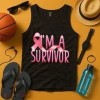 I'm a Survivor Breast Cancer Awareness Tank Top thumb 4