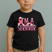 I'm a Survivor Breast Cancer Awareness Toddler T-Shirt thumb 2