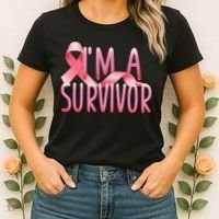 I'm a Survivor Breast Cancer Awareness Women's T-Shirt thumb 2