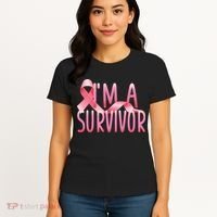 I'm a Survivor Breast Cancer Awareness Women's T-Shirt thumb 4