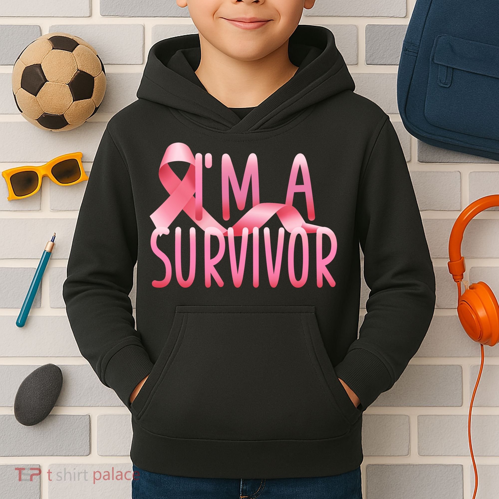 I'm A Survivor Breast Cancer Awareness Kids Hoodie