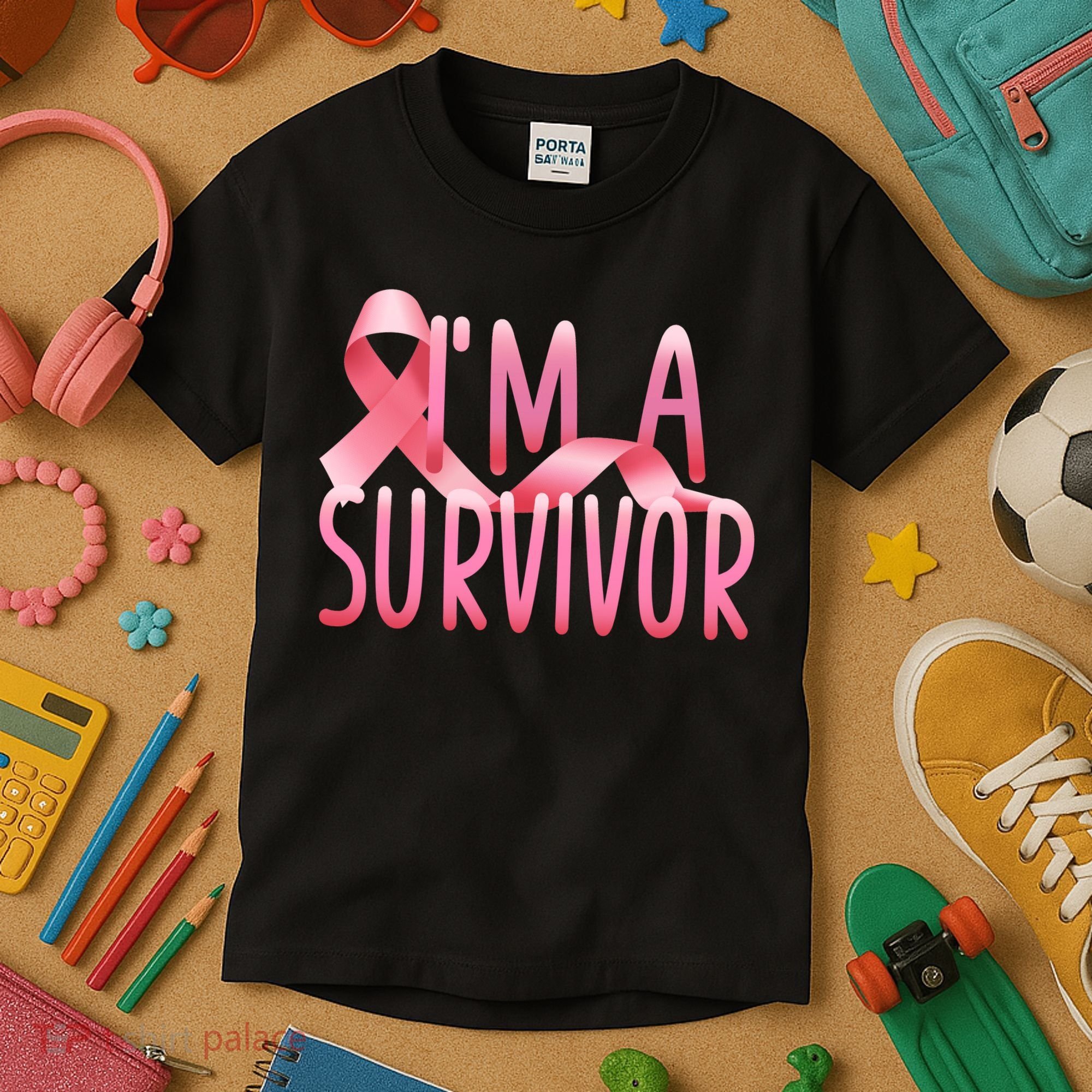 I'm a Survivor Breast Cancer Awareness Kids T-Shirt
