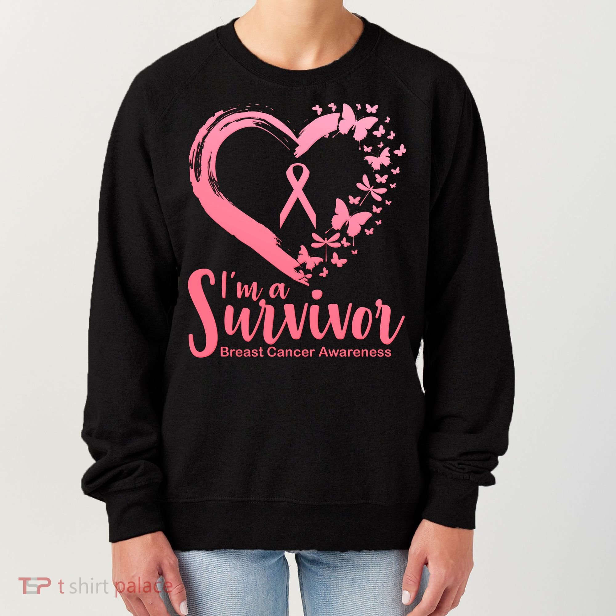 I'm a Survivor Breast Cancer Awareness Butterfly Women's Sweatshirt