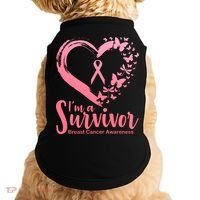 I'm a Survivor Breast Cancer Awareness Butterfly Doggie Tank thumb 0