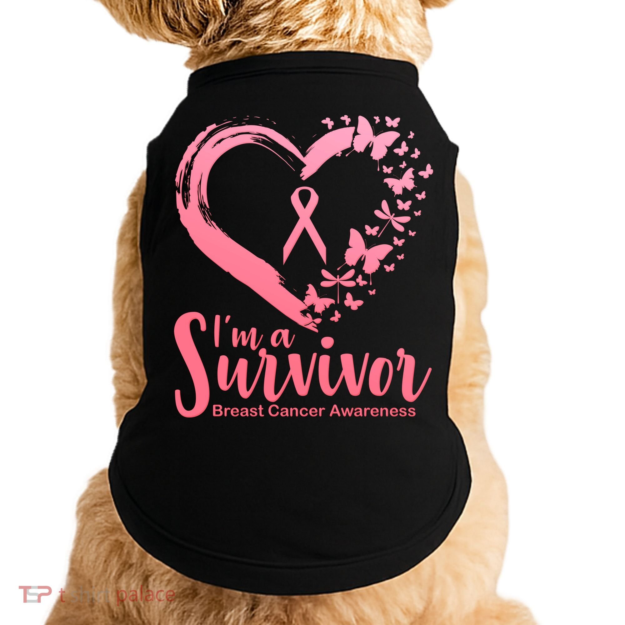 I'm a Survivor Breast Cancer Awareness Butterfly Doggie Tank