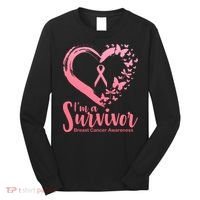 I'm a Survivor Breast Cancer Awareness Butterfly Long Sleeve Shirt thumb 0