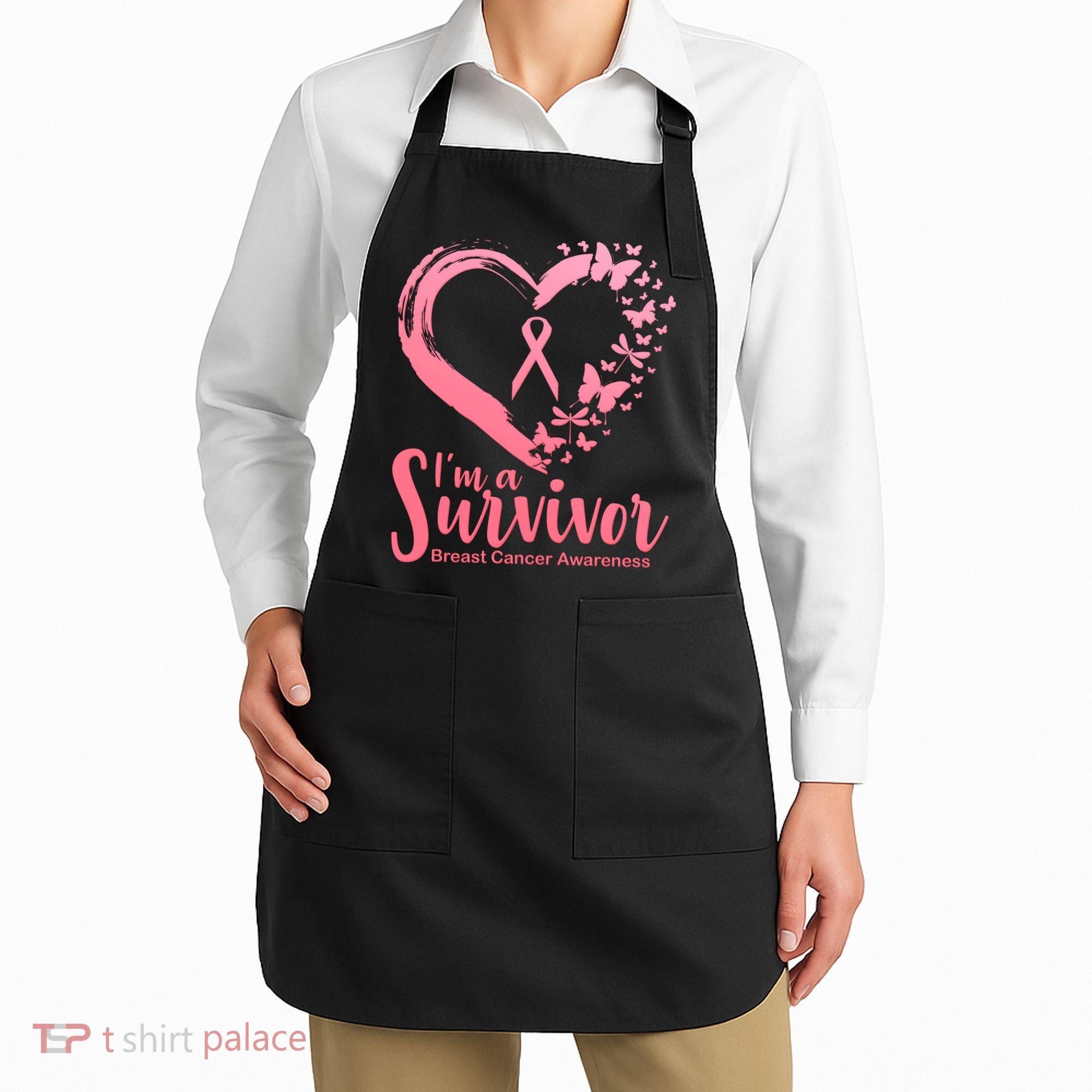 I'm a Survivor Breast Cancer Awareness Butterfly Apron