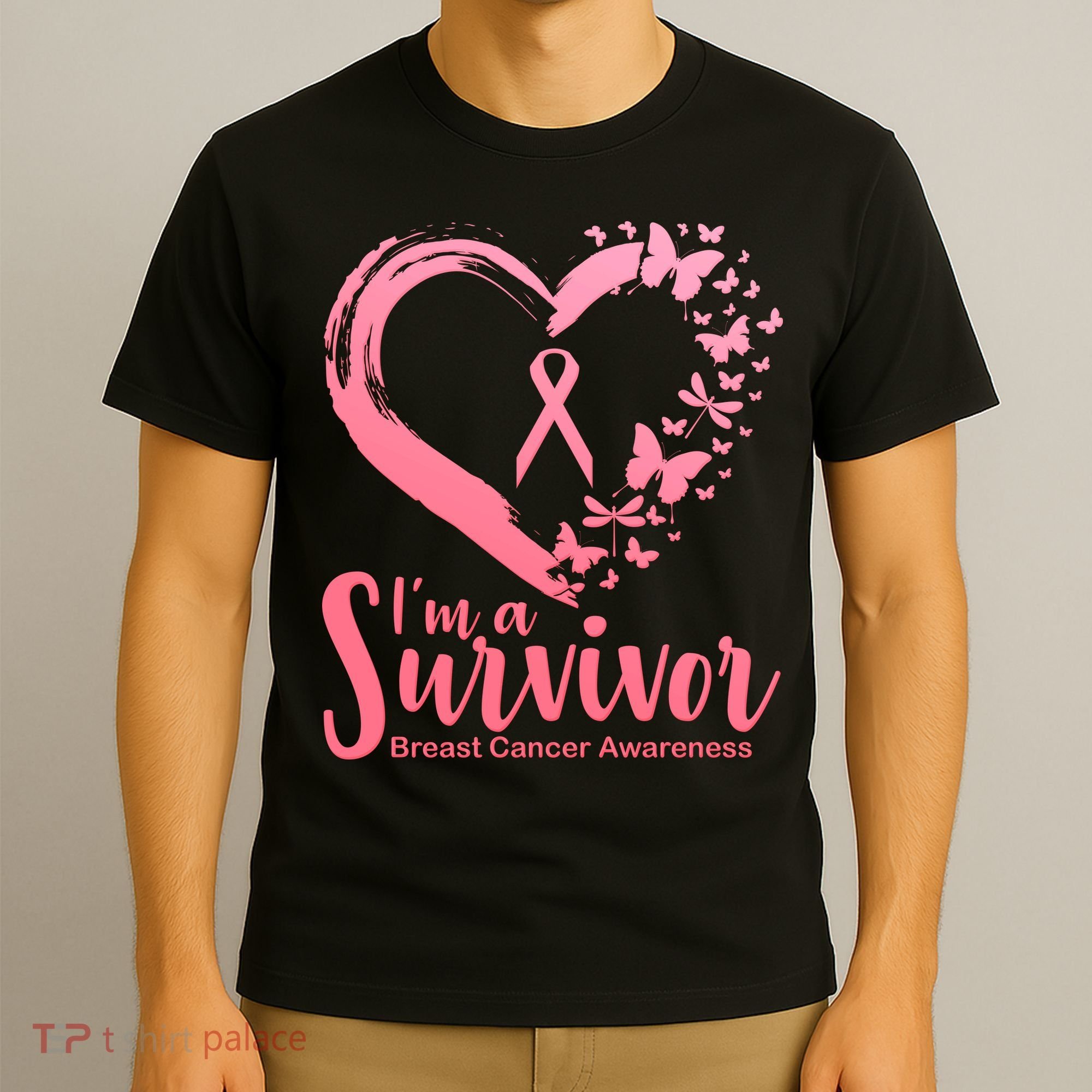 I'm a Survivor Breast Cancer Awareness Butterfly T-Shirt