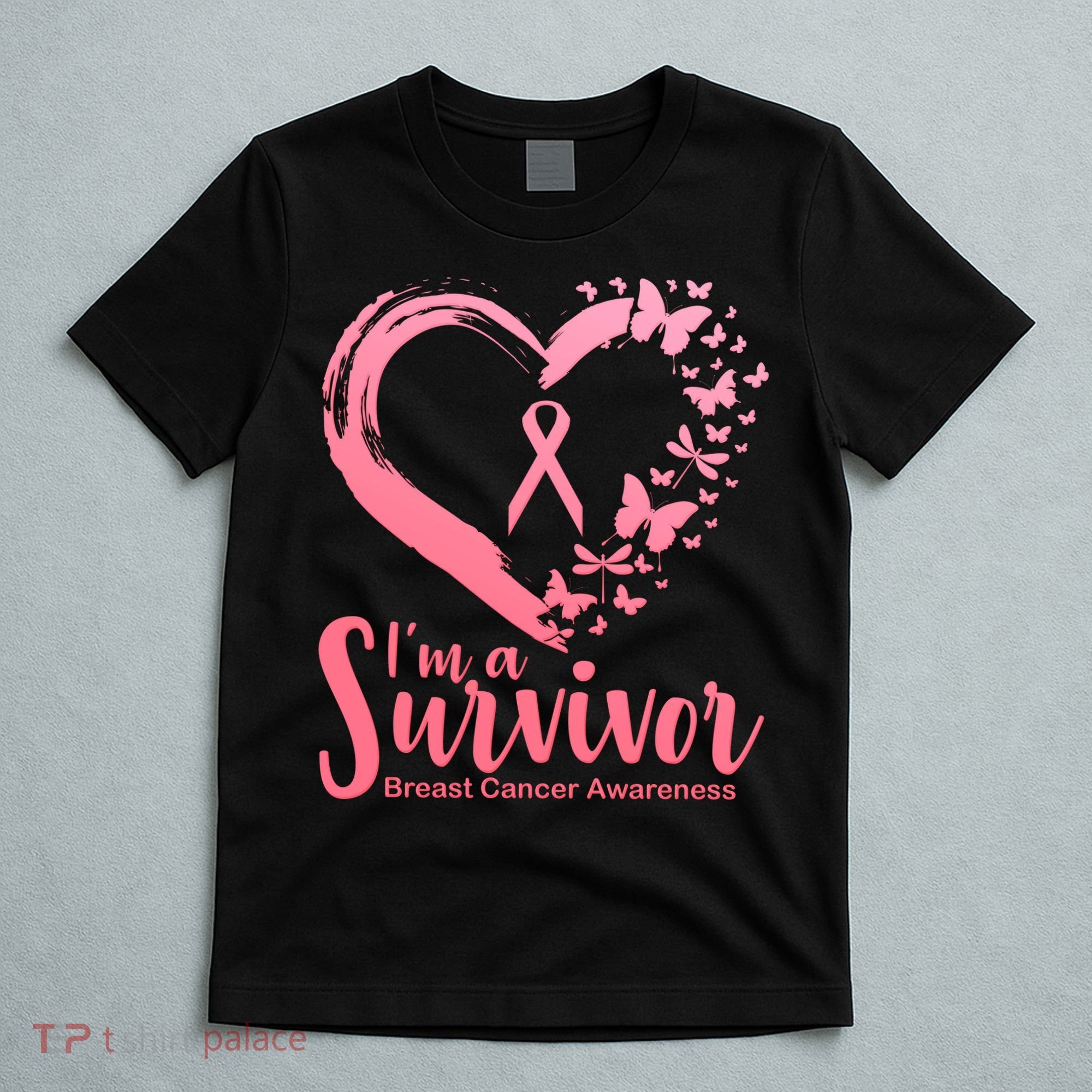 I'm a Survivor Breast Cancer Awareness Butterfly T-Shirt