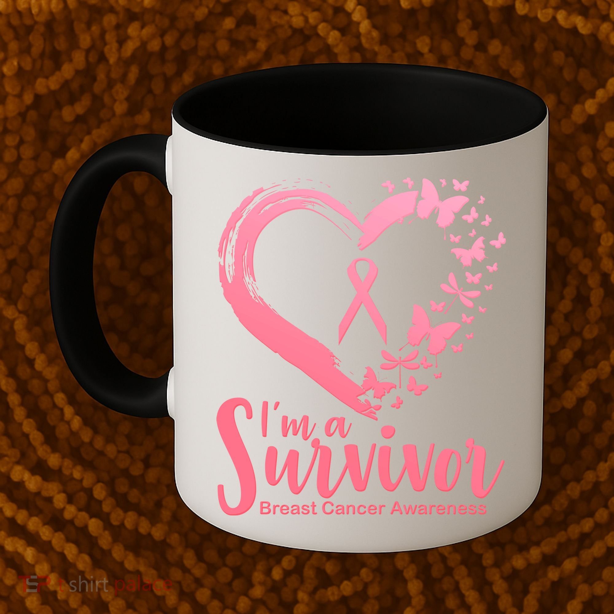 I'm a Survivor Breast Cancer Awareness Butterfly Coffee Mug