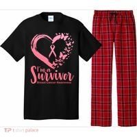 I'm a Survivor Breast Cancer Awareness Butterfly Pajama Set thumb 0
