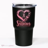 I'm a Survivor Breast Cancer Awareness Butterfly Tumbler thumb 0
