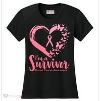 I'm a Survivor Breast Cancer Awareness Butterfly Women's Cooling Performance Crew T-Shirt thumb 0