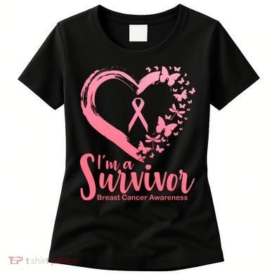 I'm a Survivor Breast Cancer Awareness Butterfly Women's T-Shirt