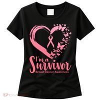 I'm a Survivor Breast Cancer Awareness Butterfly Women's T-Shirt thumb 0
