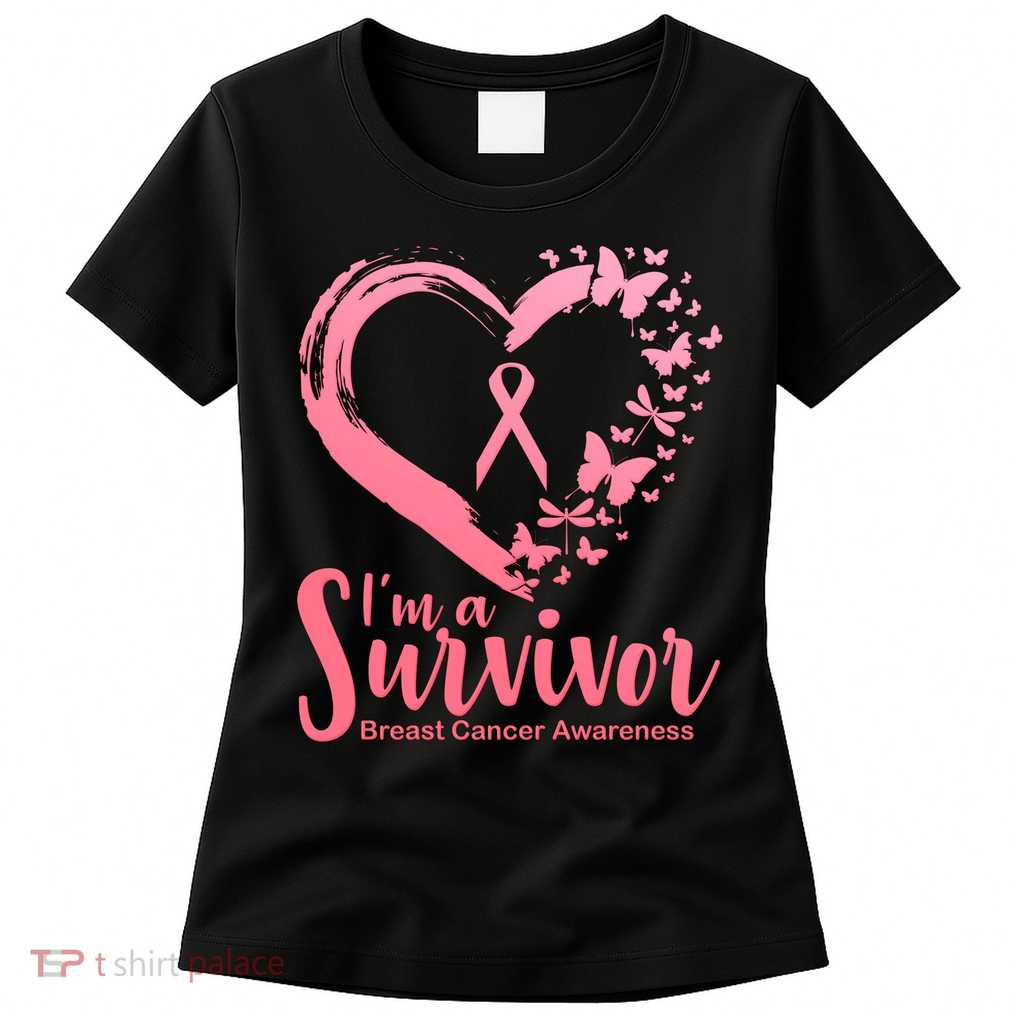I'm a Survivor Breast Cancer Awareness Butterfly Women's T-Shirt
