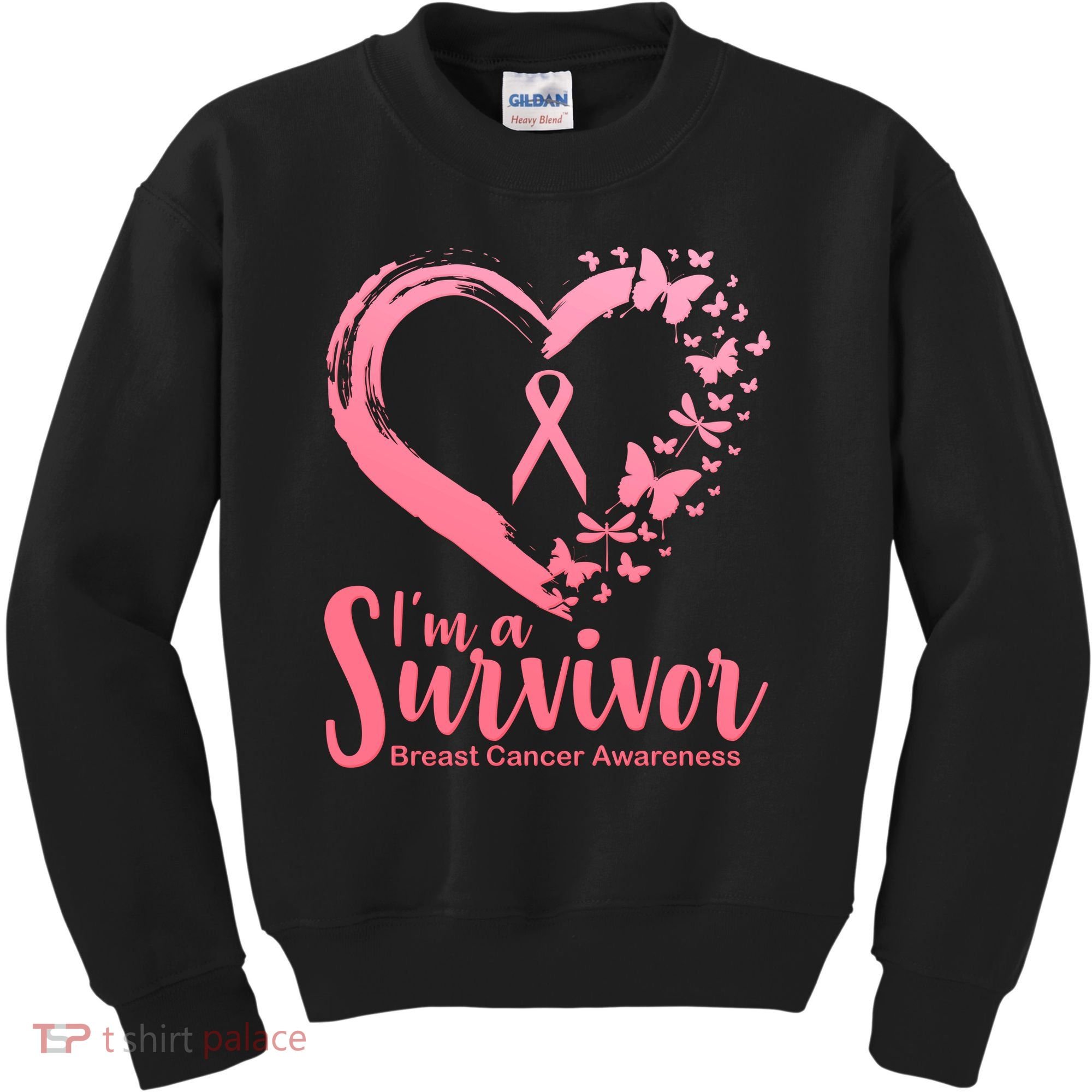 I'm a Survivor Breast Cancer Awareness Butterfly Kids Sweatshirt