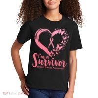 I'm a Survivor Breast Cancer Awareness Butterfly Kids T-Shirt thumb 2