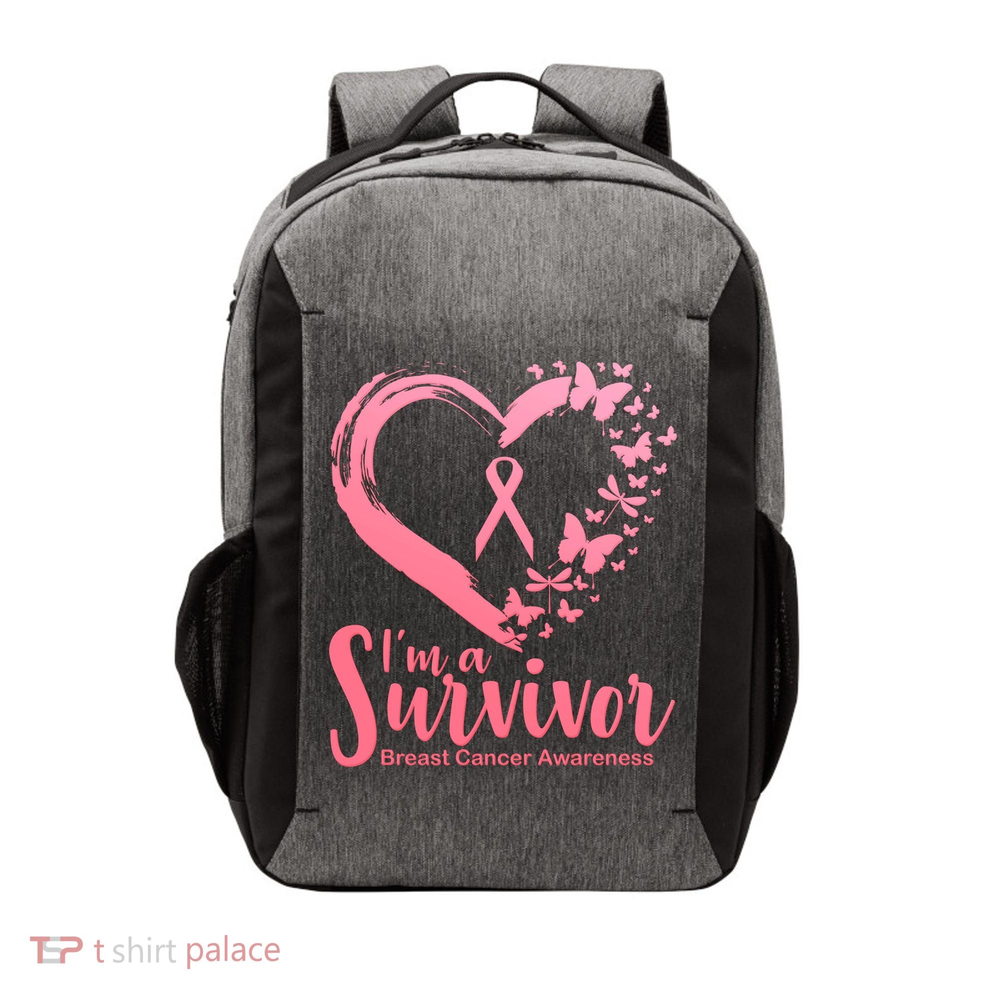 I'm a Survivor Breast Cancer Awareness Butterfly Vector Backpack