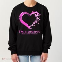 I'm a Survivor Breast Cancer Awareness Butterfly Heart Women's Sweatshirt thumb 0