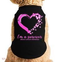 I'm a Survivor Breast Cancer Awareness Butterfly Heart Doggie Tank thumb 0