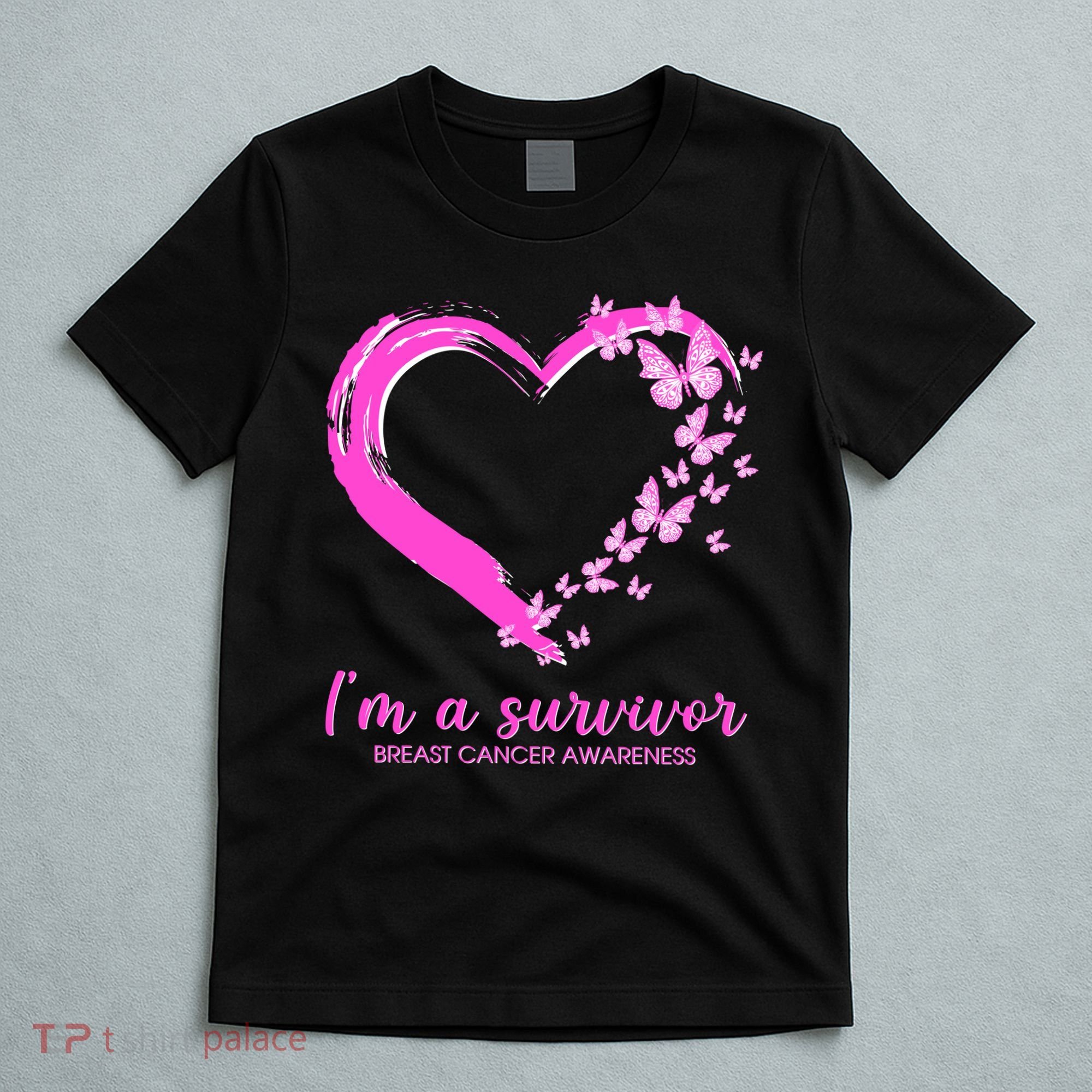 I'm a Survivor Breast Cancer Awareness Butterfly Heart T-Shirt