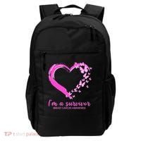 I'm a Survivor Breast Cancer Awareness Butterfly Heart Backpack thumb 0
