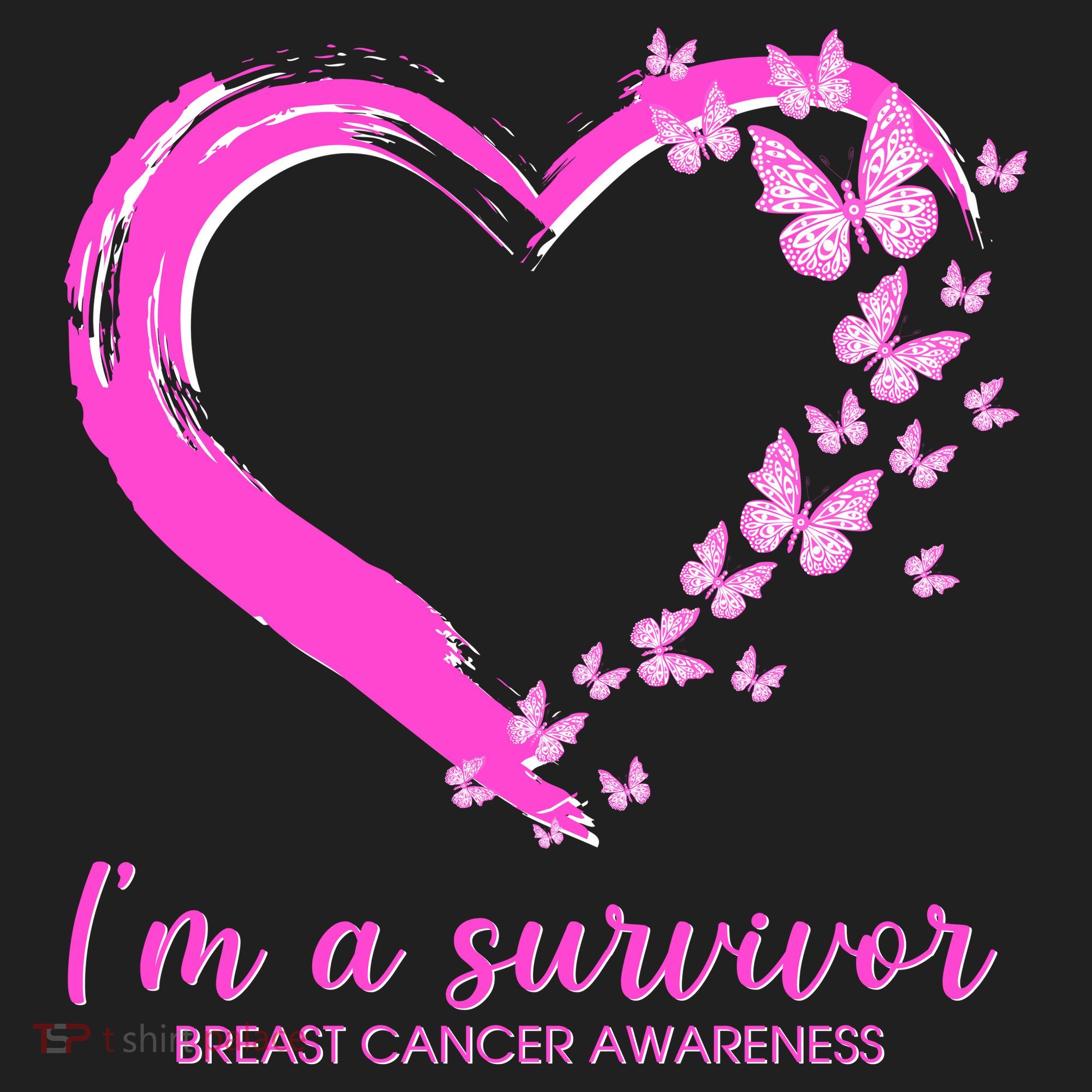 I'm a Survivor Breast Cancer Awareness Butterfly Heart Beanie