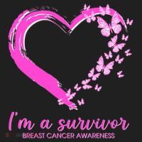 I'm a Survivor Breast Cancer Awareness Butterfly Heart Urban Oversized Heavyweight T-Shirt thumb 2