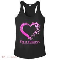 I'm a Survivor Breast Cancer Awareness Butterfly Heart Ladies PosiCharge Competitor Racerback Tank thumb 0