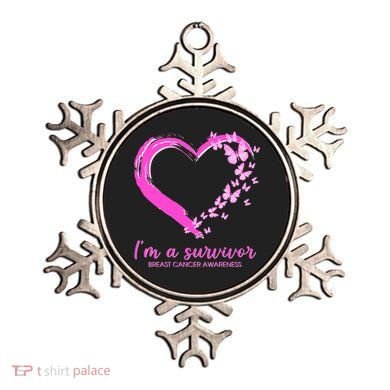 I'm a Survivor Breast Cancer Awareness Butterfly Heart Ornament